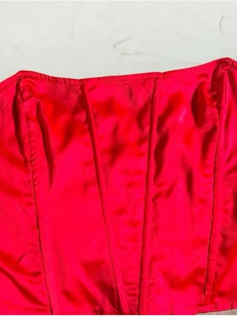 jcpenney Red Strapless Satin Bustier Top